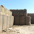Folding defensive barrier filled with sand blast barrier wall for protection